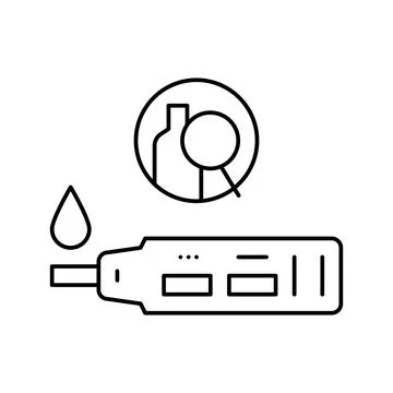 Urine alcohol test device line icon vector illustration Illustrazione stock