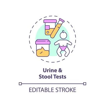 Urine and stool tests concept icon 스톡 일러스트