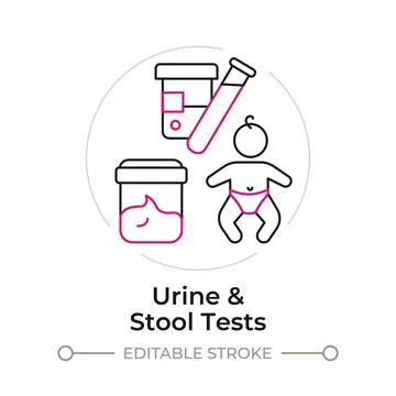 Urine and stool tests duotone line art concept icon Illustrazione stock