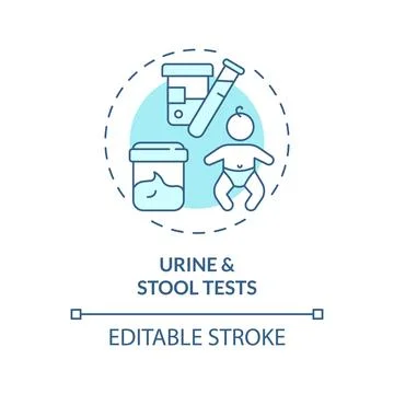 Urine and stool tests turquoise concept icon Stock Illustration