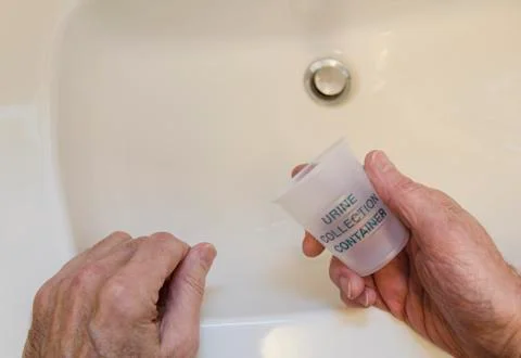 Urine collection container Stock Photos