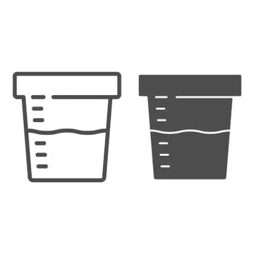 Urine sample for analysis line and solid icon, Medical tests concept, sampling 스톡 일러스트