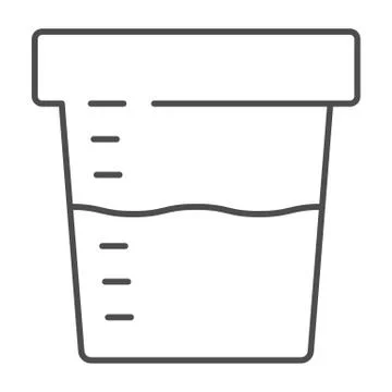 Urine sample for analysis thin line icon, Medical tests concept, sampling 스톡 일러스트