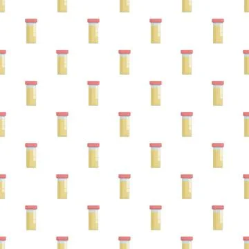 Urine sample containers creating medical laboratory pattern Stock Illustration