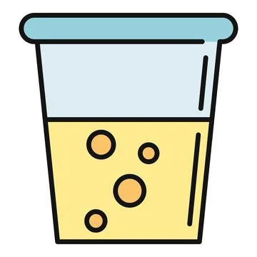 Urine sample cup icon representing medical test Stock Illustration