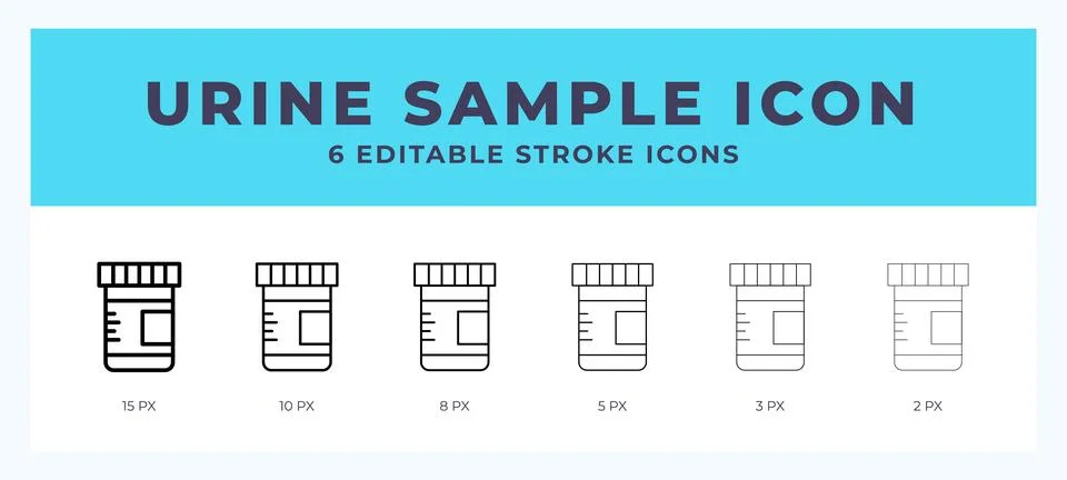 Urine sample icon illustration vector with editable stroke. Stock Illustration