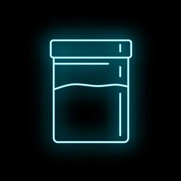 Urine sample medical test analysis neon icon Stock Illustration