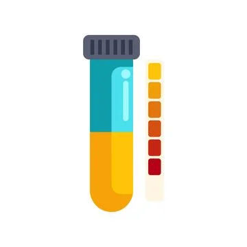 Urine sample test with ph color strip Stock Illustration