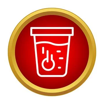 Urine sample test with thermometer in container 스톡 일러스트