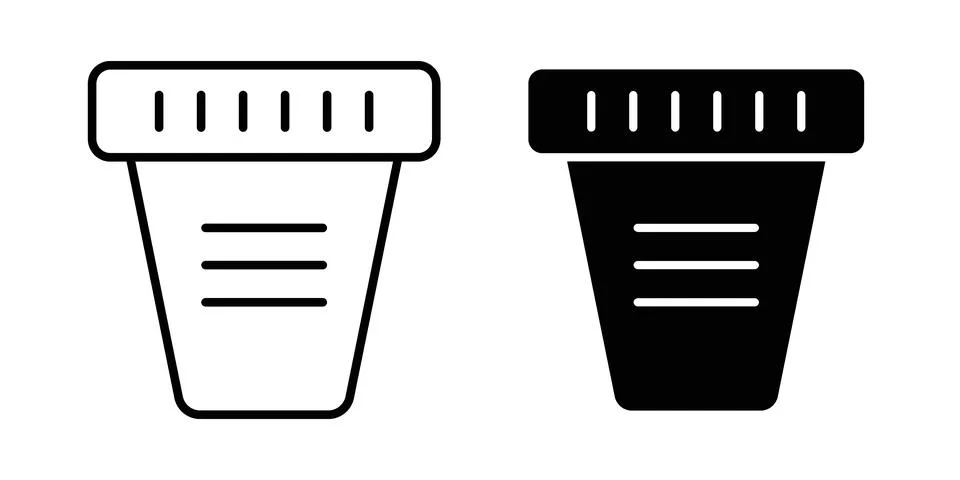 Urine test icon linear versions pack on white background Illustrazione stock
