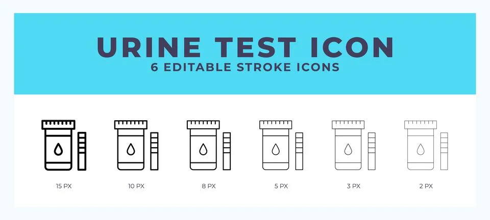 Urine test line icon. Thin line. Bold line. Vector illustration. Stock Illustration