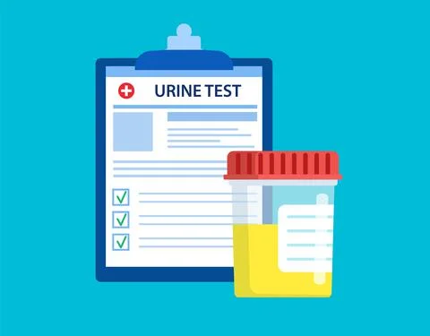 Urine test Plastic jar Stock Illustration