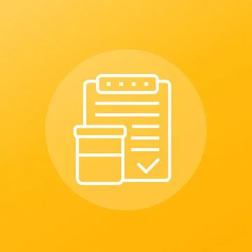 Urine test results, line vector icon Stock Illustration