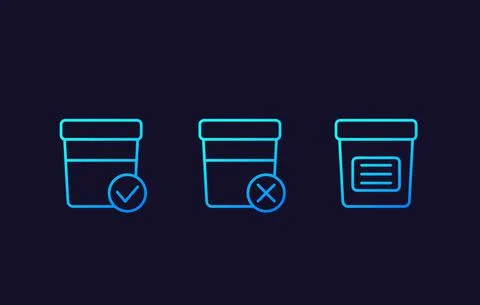 Urine test, vector linear icons Illustrazione stock