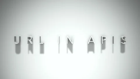 Url in apis 3D title animation with shadows on a white background Stock Footage 297274768