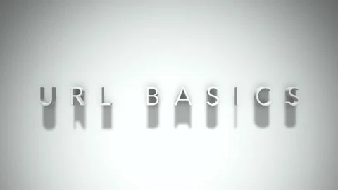Url basics 3D title animation with shadows on a white background Stock Footage 297023442