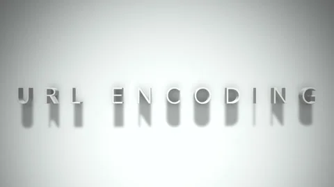 Url encoding 3D title animation white text on a white background Video stock 299368698