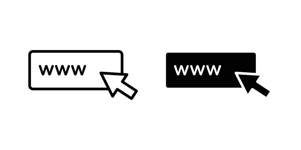 Url icon silhouette vector set. thin line pack Stock Illustration