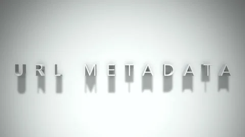 Url metadata 3D title animation white text on a white background Stock Footage 299758679