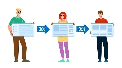 Url redirect chain vector Stock Illustration