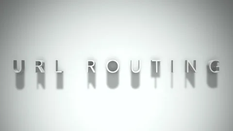 Url routing 3D title animation with shadows on a white background Stock Footage 297269034