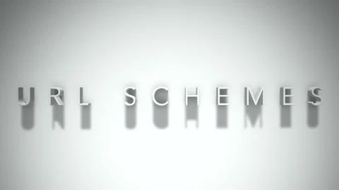 Url schemes 3D title animation with shadows on a white background Stock Footage 297023508