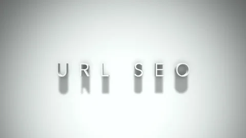 Url seo 3D title animation with shadows on a white background Stock Footage 297023504