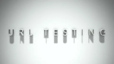 Url testing 3D title animation with shadows on a white background Stock Footage 297269030