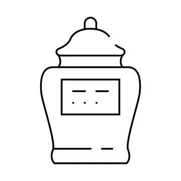 Urn with ashes of deceased line icon vector illustration Stock Illustration