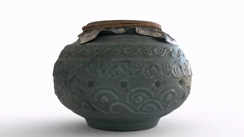 Urn of ashes with white background Stock Illustration