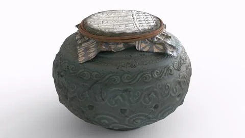 Urn of ashes with white background Stock Illustration