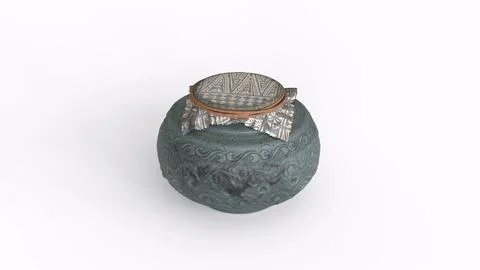 Urn of ashes with white background Stock Illustration