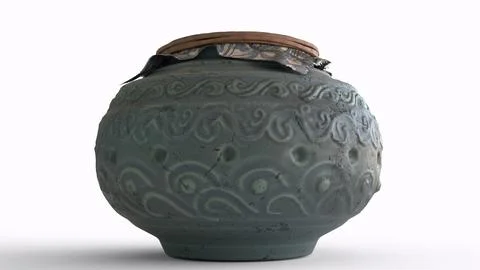 Urn of ashes with white background Stock Illustration