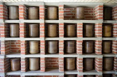 Urns in wall Stock Photos