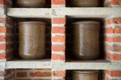Urns in wall Stock Photos
