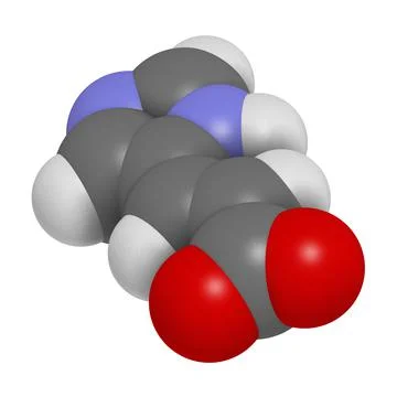 Urocanic acid molecule. Breakdown product of histidine Stockillustratie