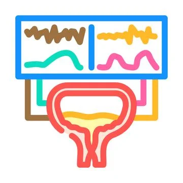 Urodynamic testing urology color icon vector illustration 스톡 일러스트