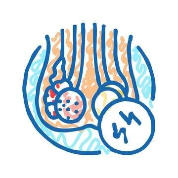 Urodynamic testing urology icon doodle illustration Stock Illustration