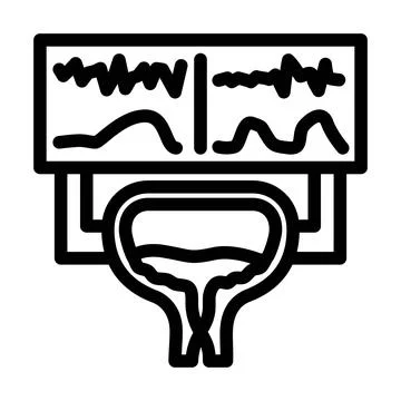 Urodynamic testing urology line icon vector illustration 스톡 일러스트