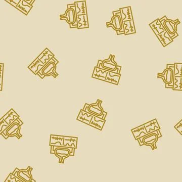 Urodynamic testing urology line vector seamless pattern 스톡 일러스트