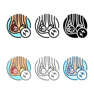 Urodynamic testing variants urology color icon vector 库存插图