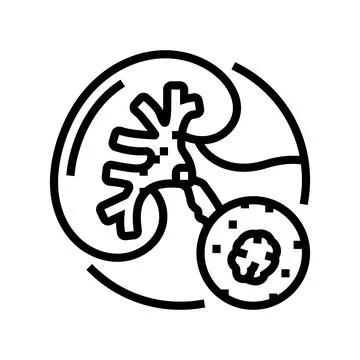 Urolithiasis urology line icon vector illustration 스톡 일러스트