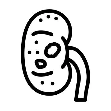 Urolithiasis urology line icon vector illustration 库存插图