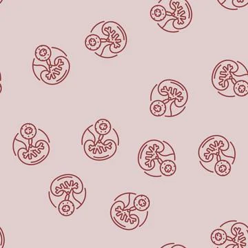 Urolithiasis urology line seamless pattern イラスト素材