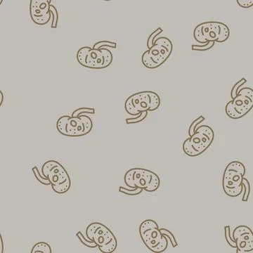 Urolithiasis urology line vector seamless pattern 库存插图