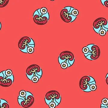 Urolithiasis urology vector seamless pattern Stock Illustration