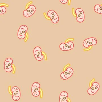 Urolithiasis urology vector seamless pattern Stock Illustration