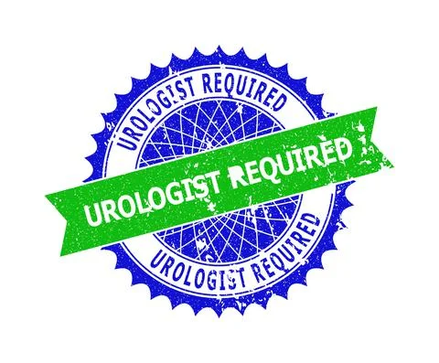 UROLOGIST REQUIRED Bicolor Rosette Rough Stamp Illustrazione stock