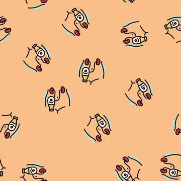 Urostomy urology vector seamless pattern Stockillustratie