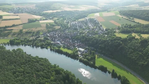 Urphar on the Main-Loop (Mainschleife) - Circle-Left-Clip Stock Footage 245341550